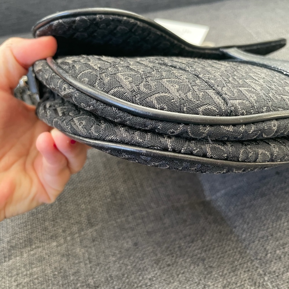 Christian Dior Black Trotter Canvas Double Saddle Bag - Picture 14 of 16